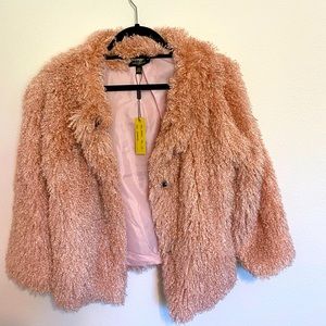 Melissa Paige Soft Pink Shag Jacket Size Large